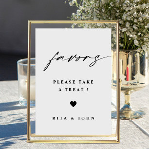 Elegante Calligraphy Fevor Wedding Table Sign Poster