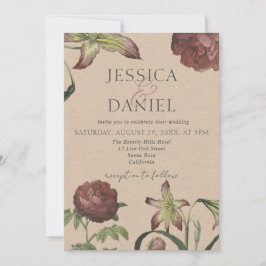 Elegante Calligraphy Floral Script Wedding Einladu Einladung