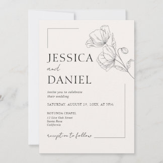 Elegante Calligraphy Floral Script Wedding Einladung