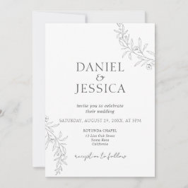 Elegante Calligraphy Floral Script Wedding Einladung