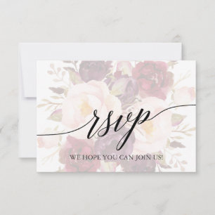Elegante Calligraphy Floral Song Request RSVP Card
