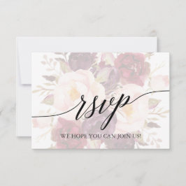 Elegante Calligraphy Floral Song Request RSVP Card Karte