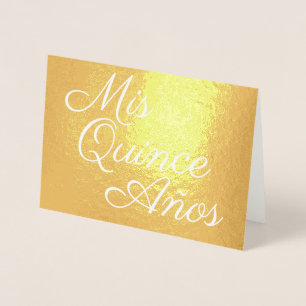 Elegante Calligraphy Gold Mis Quince Años Folienkarte