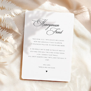Elegante Calligraphy Honeymoon Fund Enclosure Card Einladung