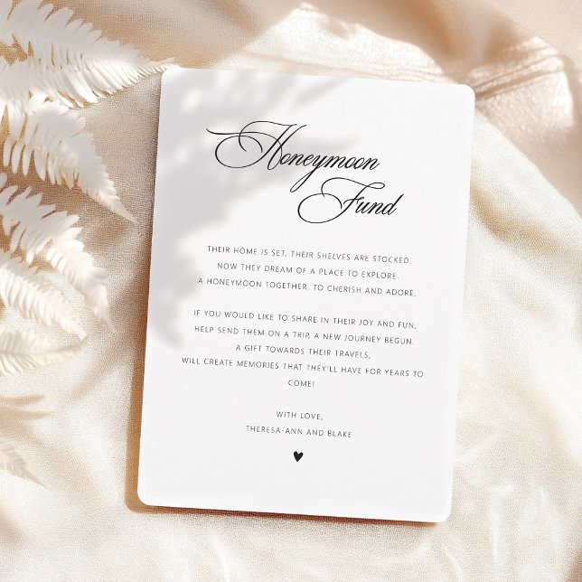 Elegante Calligraphy Honeymoon Fund Enclosure Card Einladung (Von Creator hochgeladen)