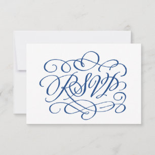 Elegante Calligraphy Marseille RSVP Karte