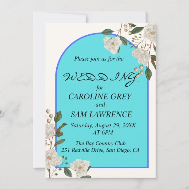 Elegante Calligraphy Monogram Wedding Einladung (Vorderseite)