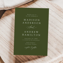 Elegante Calligraphy Olive Green Wedding