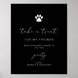 Elegante Calligraphy Pet Pawty Favor Plakatzeichen Poster