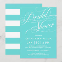 Elegante Calligraphy Robin Egg Blue Brautparty