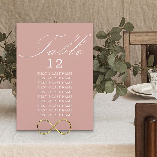 Elegante Calligraphy Rose Gold Table Cards Einladung (Von Creator hochgeladen)