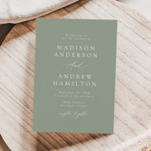 Elegante Calligraphy Sage Green Wedding