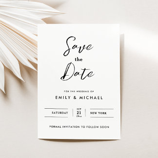 Elegante Calligraphy Save the Date Card Einladung