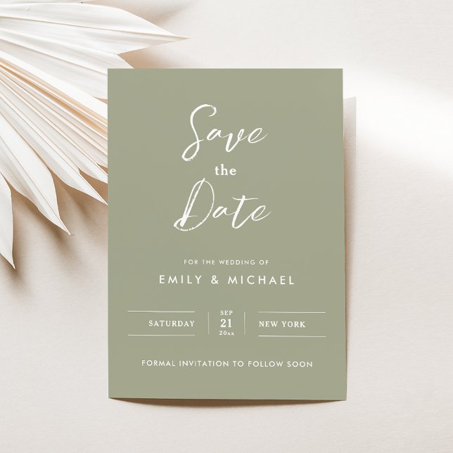 Elegante Calligraphy Save the Date Card Einladung (Von Creator hochgeladen)