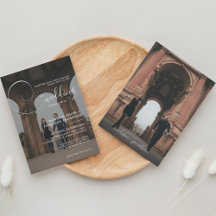 Elegante Calligraphy Script Gray Foto Wedding