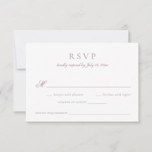 Elegante Calligraphy Script Mauve Wedding RSVP Einladung