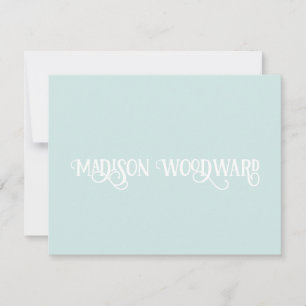 Elegante Calligraphy Script Pastel Blue Note Card Mitteilungskarte