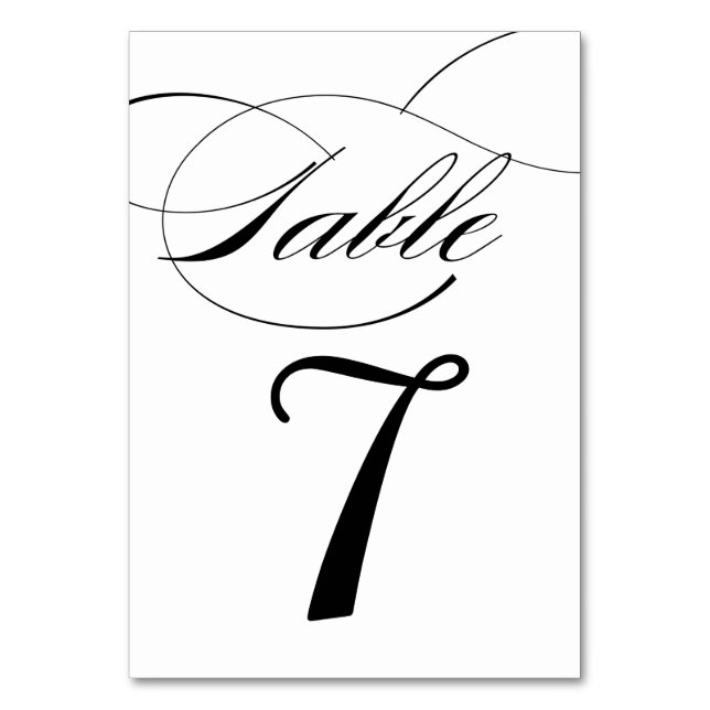 Elegante Calligraphy Script-Tischnummern-Karte Tischnummer (Rückseite)