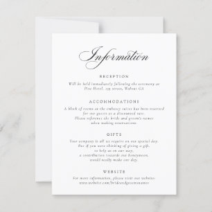 Elegante Calligraphy Script Wedding Information In Einladung