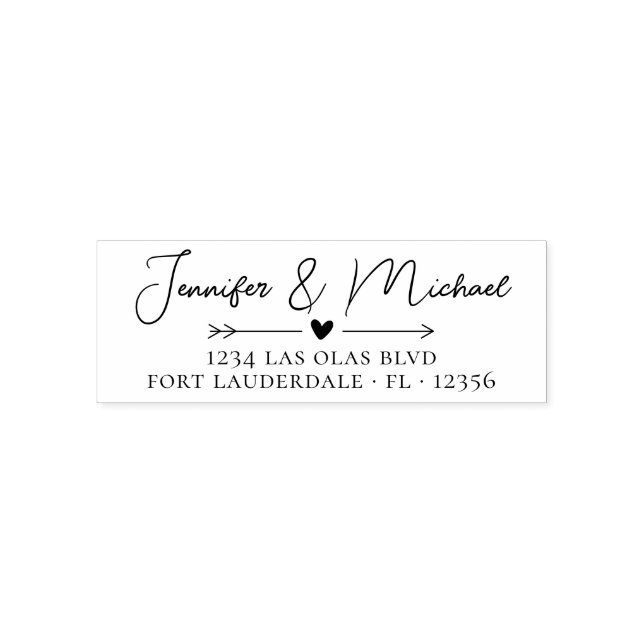 Elegante Calligraphy Script Wedding Rücksendeadres Permastempel (Design)