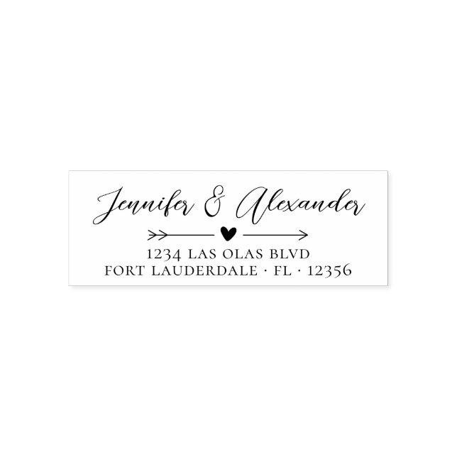 Elegante Calligraphy Script Wedding Rücksendeadres Permastempel (Design)