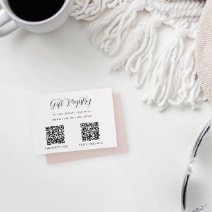 Elegante Calligraphy Shower Gift Registry Begleitkarte