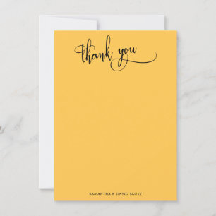 Elegante Calligraphy Simple Apricot Vielen Dank Dankeskarte