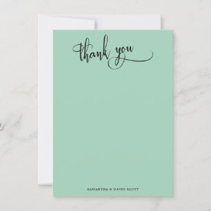 Elegante Calligraphy Simple Light Green Vielen Dan Dankeskarte