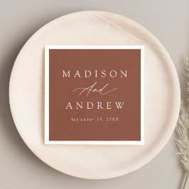 Elegante Calligraphy Terracotta Wedding Serviette