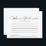 Elegante Calligraphy Wedding Advice Card Postkarte<br><div class="desc">Diese elegante kalligraphische Hochzeitsratenkarte eignet sich perfekt für eine moderne Hochzeit. Das schlichte und stilvolle Design zeichnet sich durch klassische und extravagante Schrift-Typografie in Schwarz und Weiß aus. Diese Karten sind ideal für Hochzeiten, Brautparty, Babydusche, Graduiertenfest u.v.m. Personalisieren Sie die Karten mit den Namen der Braut und Bräutigam, den Eltern,...</div>