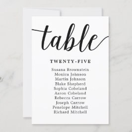 Elegante Calligraphy Wedding Guest Seating Card Einladung