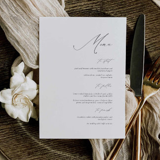 Elegante Calligraphy Wedding Menu Card Menükarte