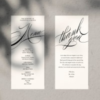 Elegante Calligraphy Wedding Menu Card