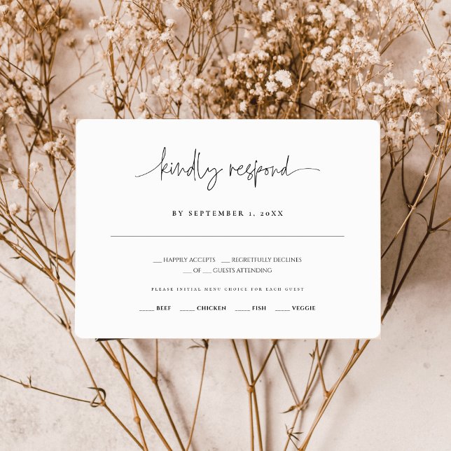 Elegante Calligraphy Wedding Response Card UAWG Begleitkarte (Von Creator hochgeladen)