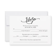 Elegante Calligraphy Wedding RSVP Card