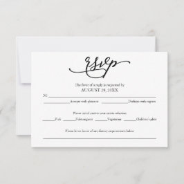 Elegante Calligraphy Wedding RSVP Card