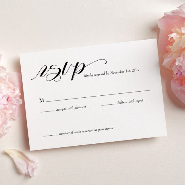 Elegante Calligraphy Wedding RSVP Card (Von Creator hochgeladen)