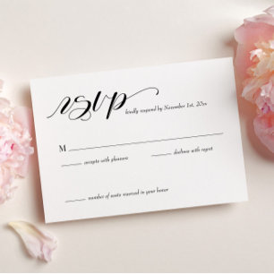 Elegante Calligraphy Wedding RSVP Card Karte