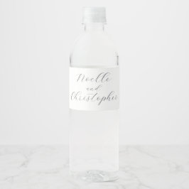 Elegante Calligraphy Winter Wedding Wasserflaschenetikett