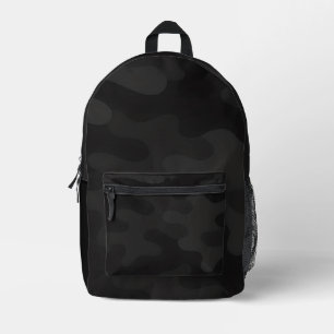 Elegante Camo Tiefes Schwarz Dunkle Holzkohletöne Bedruckter Rucksack