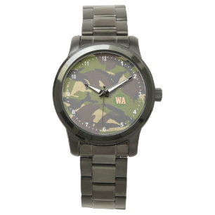 Elegante Camouflage Watch, Jäger mit Monogramm, Ar Armbanduhr