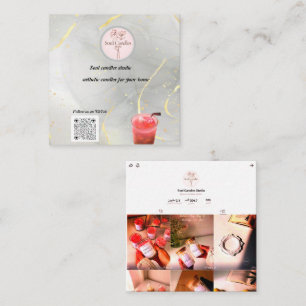 Elegante Candle Business Card   Soul Candles Studi Quadratische Visitenkarte
