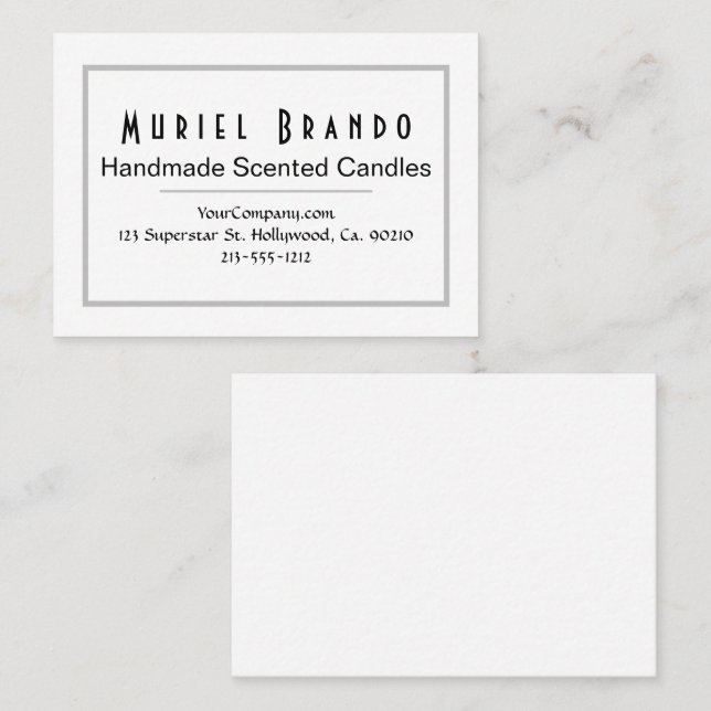 Elegante Candle Company V3 Business Card Visitenkarte (Vorne/Hinten)
