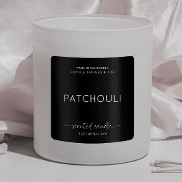 Elegante Candle-Verpackung Minimalistische Schwarz Quadratischer Aufkleber