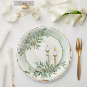 Elegante Candles Abendessen Pappteller