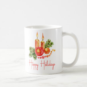 Elegante Candles Holly Verlasse Happy Holidays Kaf Kaffeetasse