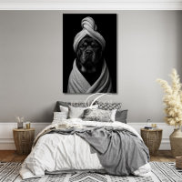 Elegante Canine Art "Duke" im Handtuch Turban