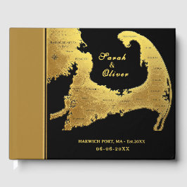 Elegante Cape Cod-Karte Zielort Hochzeit Gästebuch