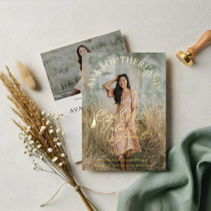 Elegante Caps Off Future erwartet Sie! Abschluss F Folieneinladung