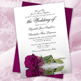 Elegante Cassis Lila Magenta Rose Einladung